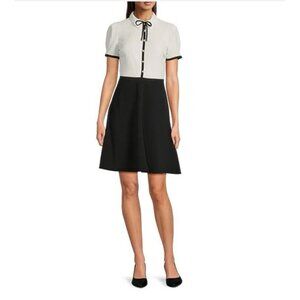 Karl Lagarfield Colorblock Collar Neck Short Sleeve Button Front Dress Size 12